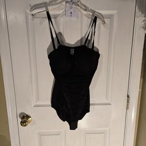 Heavenly Shapewear Black Full Body Shaper Bodysuit Tank Style Size 2X